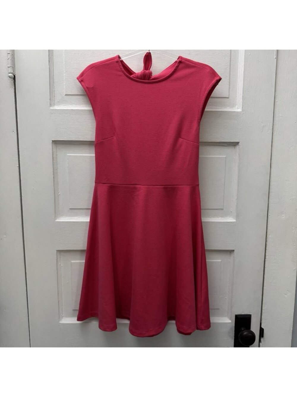 GAP Women’s Fit & Flare Dress 0 Petite Rosehip Pink Open Back Stretch